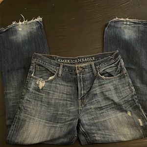 American Eagle Distressed and ripped bootcut Jean 36x32